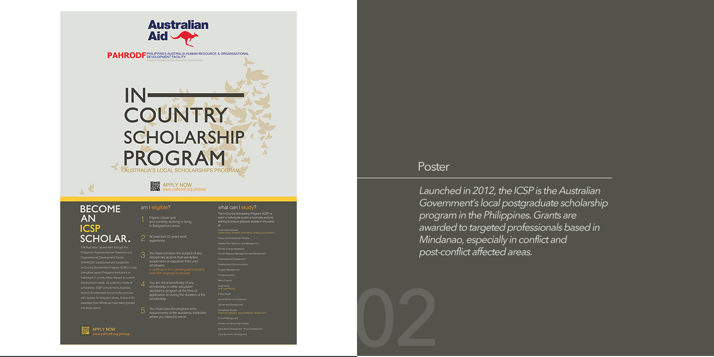 Australia Awards philippines scholarships print design  exhibit brochure Booklet trophy Mindanao