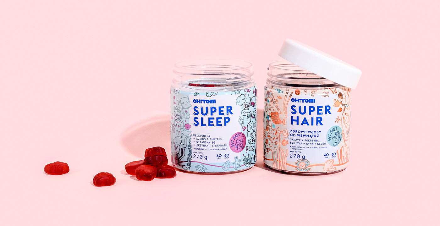 brand identity branding  colorful Fun gummies holographic Packaging pastel Playful supplement