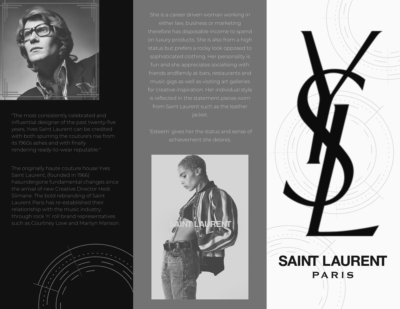 anthony vacarello brand study brochure Catalogue Fashion  Lookbook luxury brand trend report ysl Paris yves saint laurent