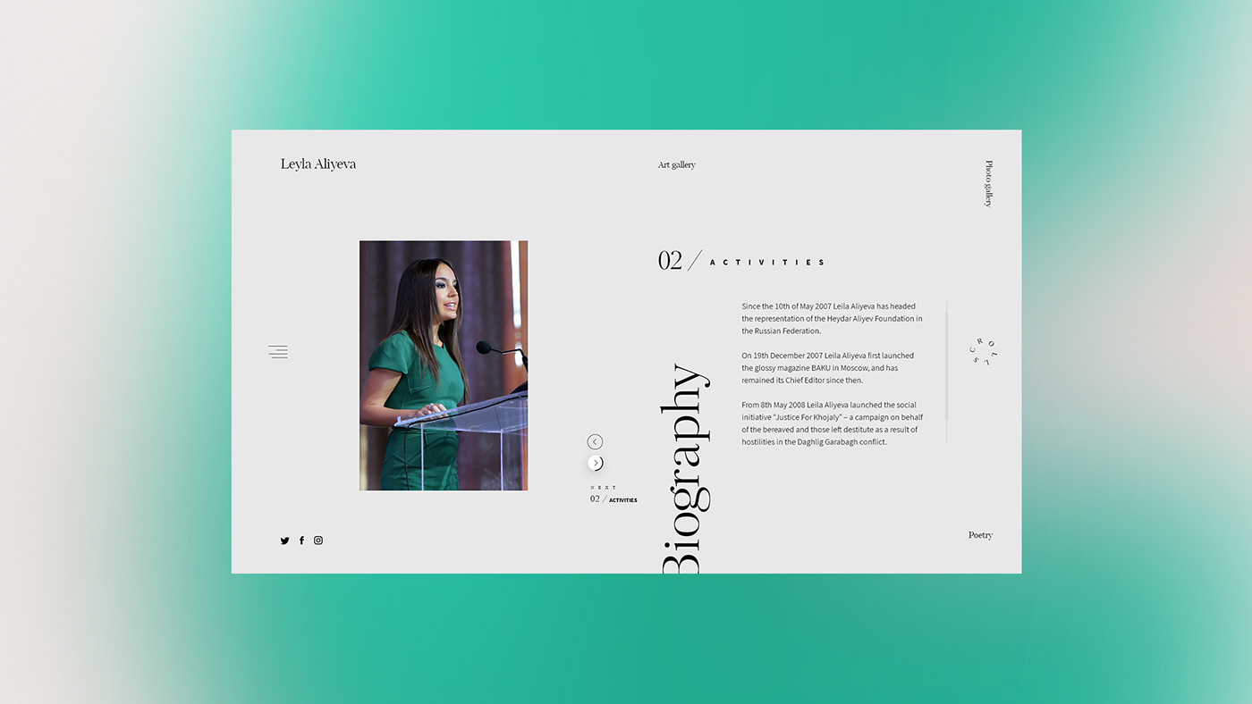 azerbaijan biography ui design UI/UX Webdesign Website
