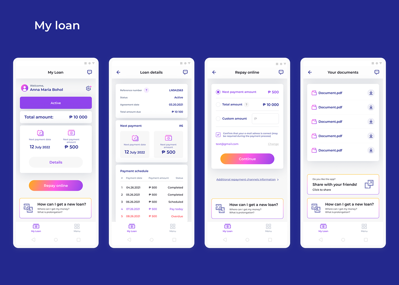 Bank Figma financial fintech app loan Mobile app money ui design UI/UX UX design