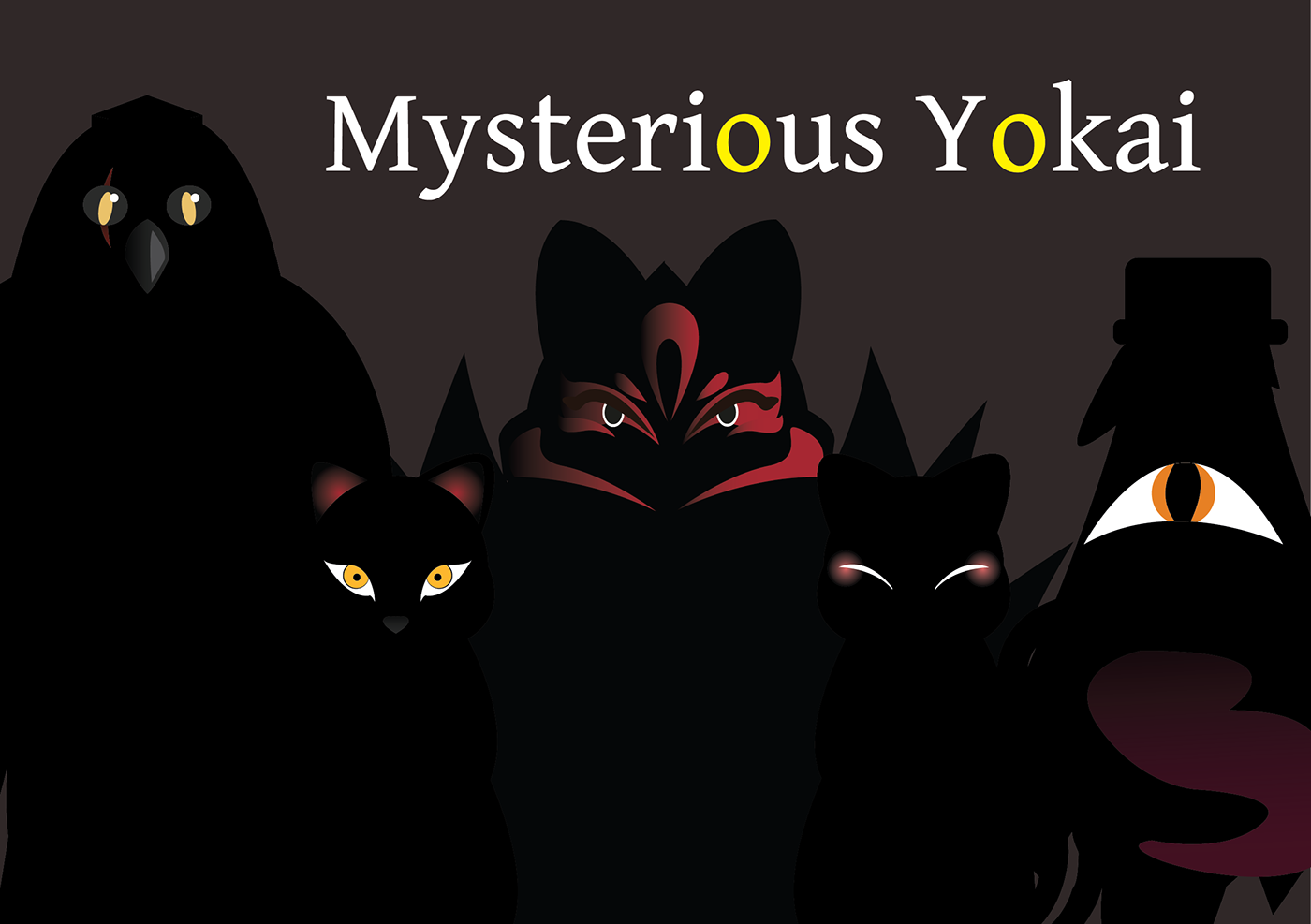 animated gif animation  creatures ILLUSTRATION  japan kodomori mukashi mukashi mythology Vectorial yokai