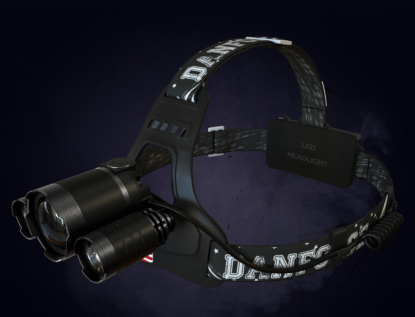 Gadget product design pantone black dark light adventure 3D Render