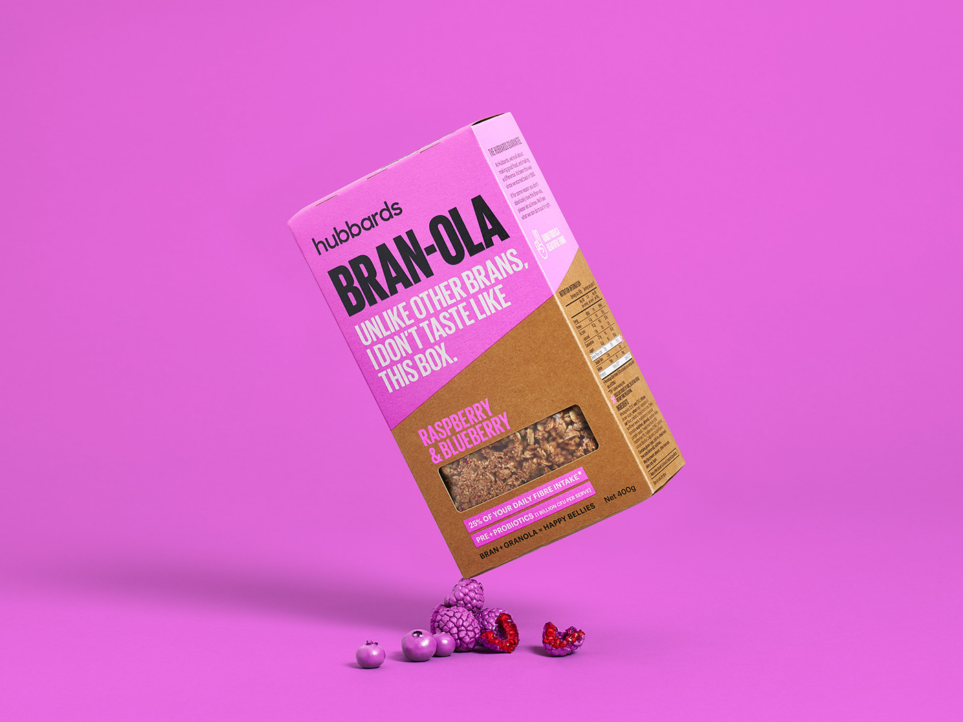 Cereal breakfast bran granola neon brand bold Hubbards New Zealand