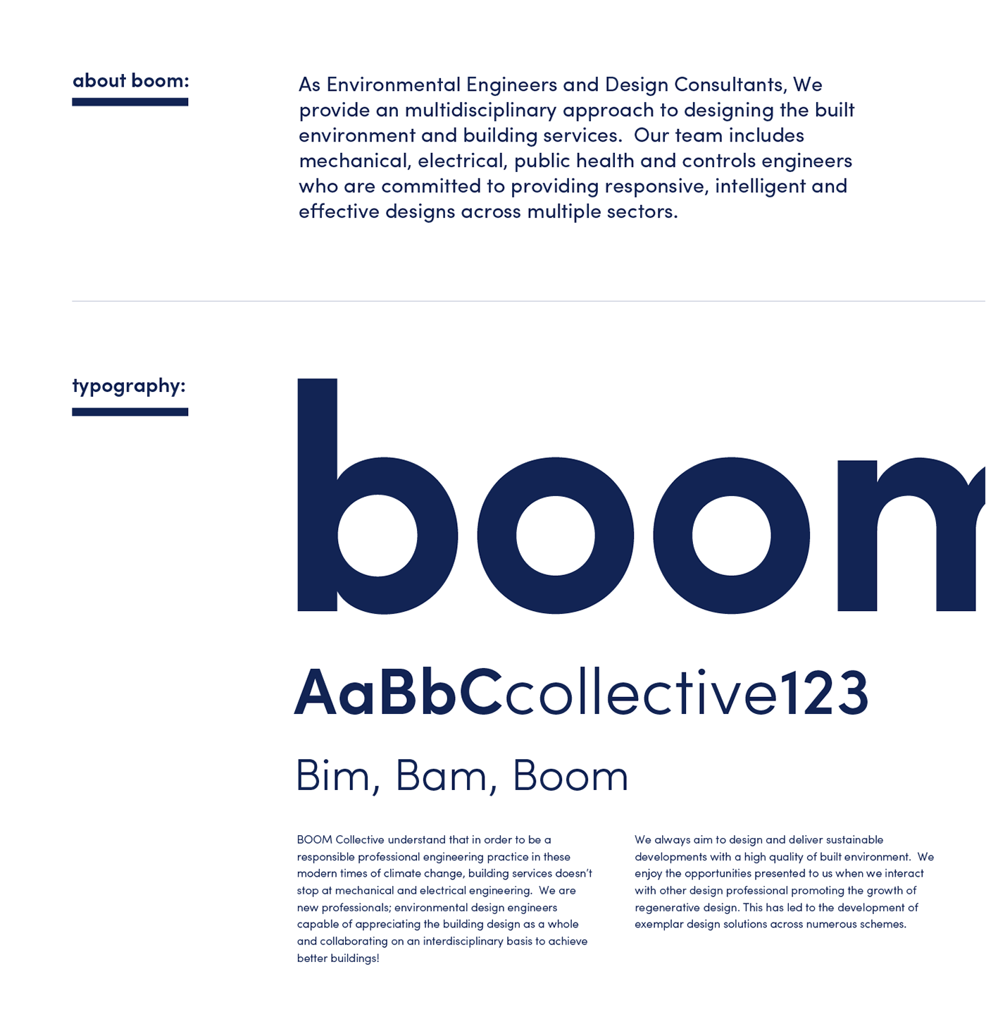 boom me Web Engineers typo brand corporate London blue identity Responsive