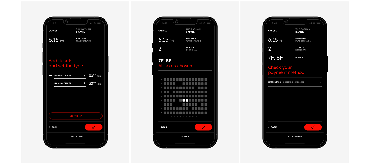 app design Cinema Figma ios Mobile app ui design UI/UX user interface