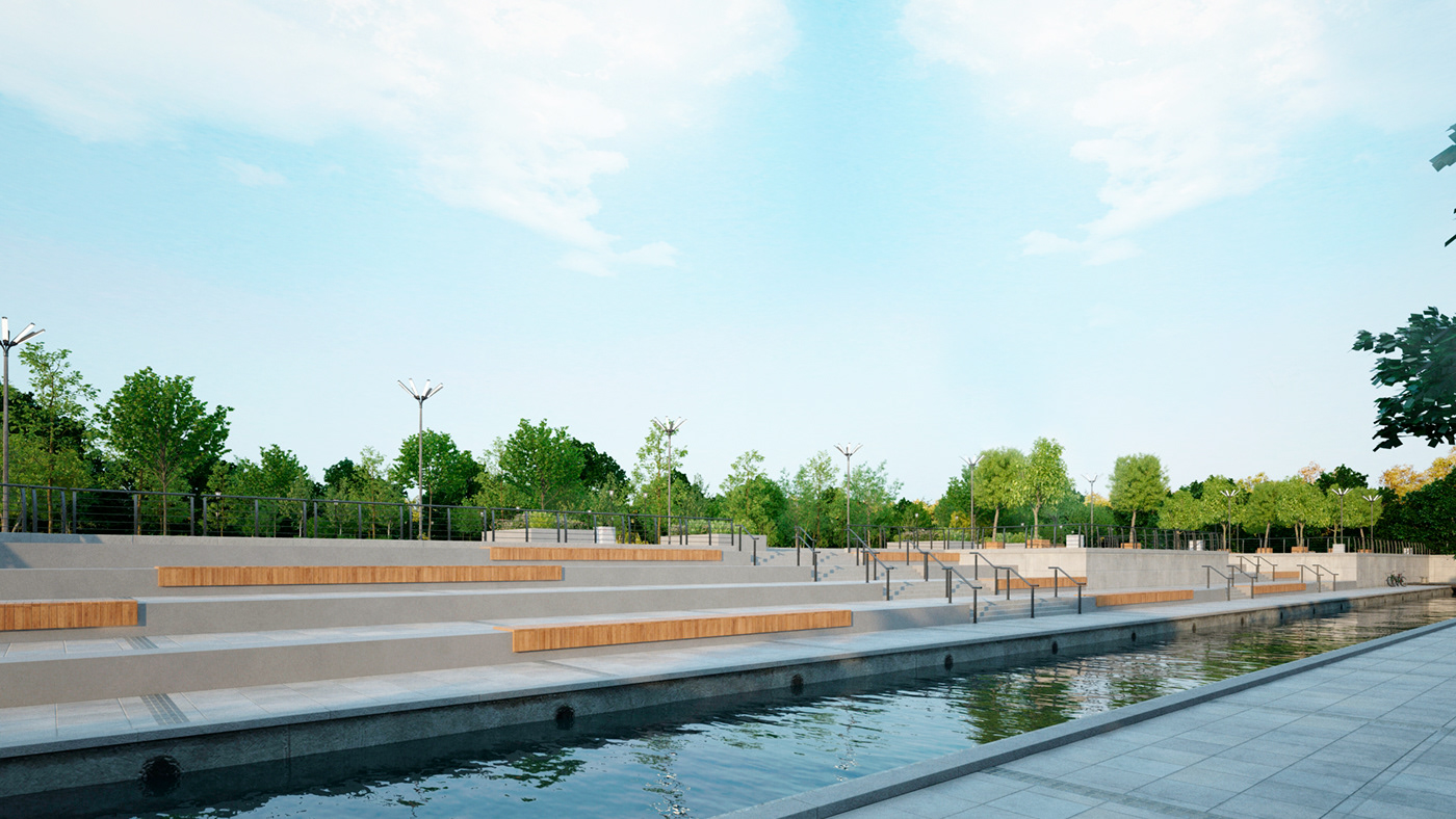 water парк Сквер  экстерьер exterior Park Urban environment благоустройство городская среда дизайн городской среды
