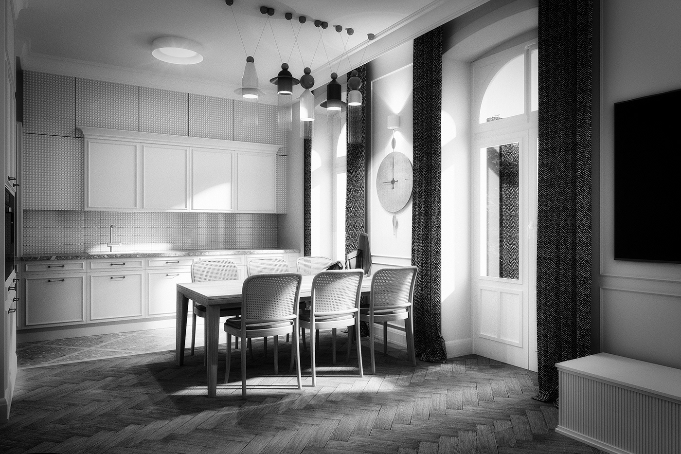 Classic Interior kitchen Lamp visual visualization