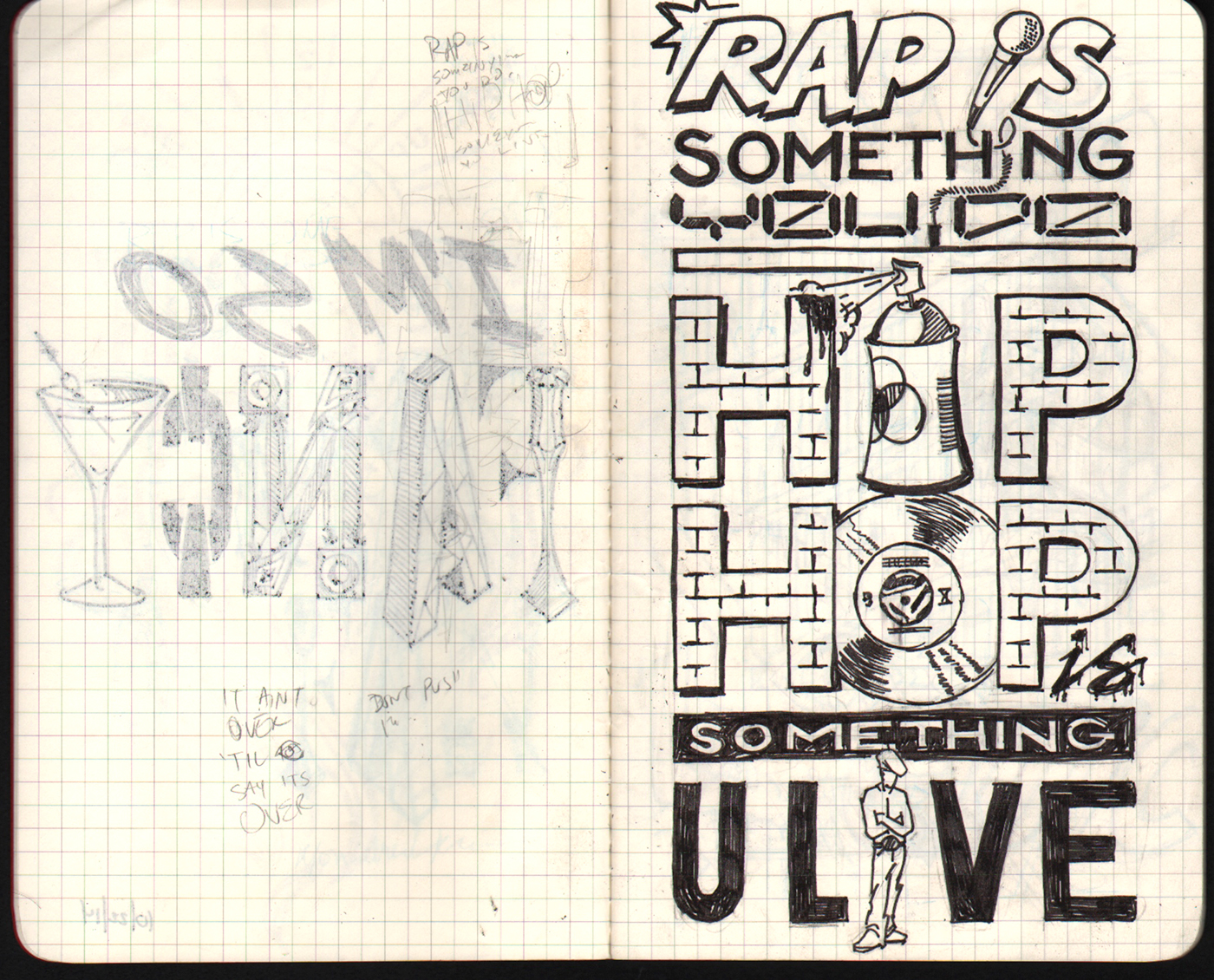 Adobe Portfolio  sketch handdone type typography lyrics music hip-hop Lyrics