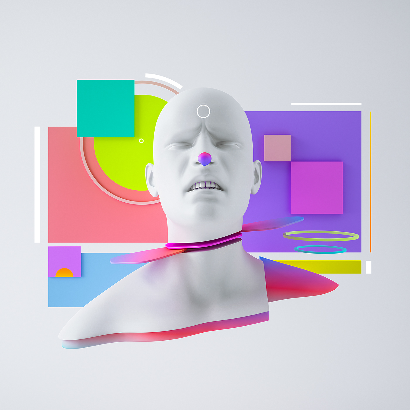 surreal design ILLUSTRATION  3D abstract Render vray 3ds max photoshop gradients