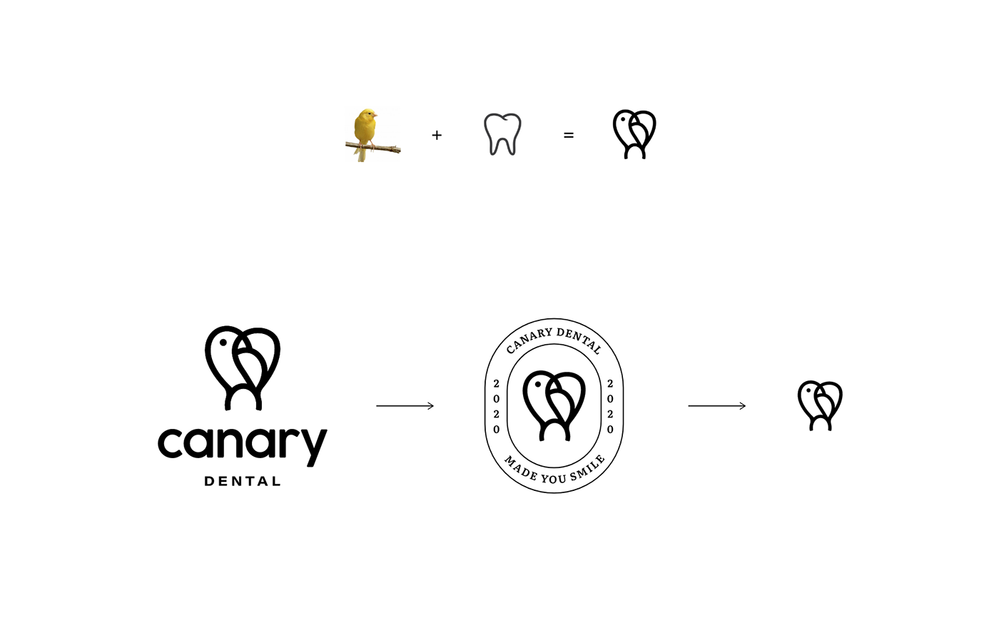 bird logo branding  canary dental Chic design dental branding  Identity Design minimal modern simple graphic design 