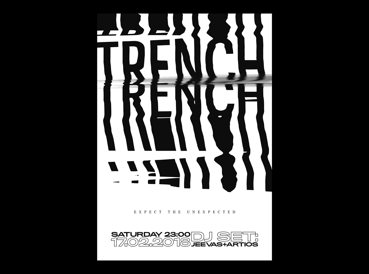 brand identity poster typography   mariana trench logo gif art direction  techno Glitch music