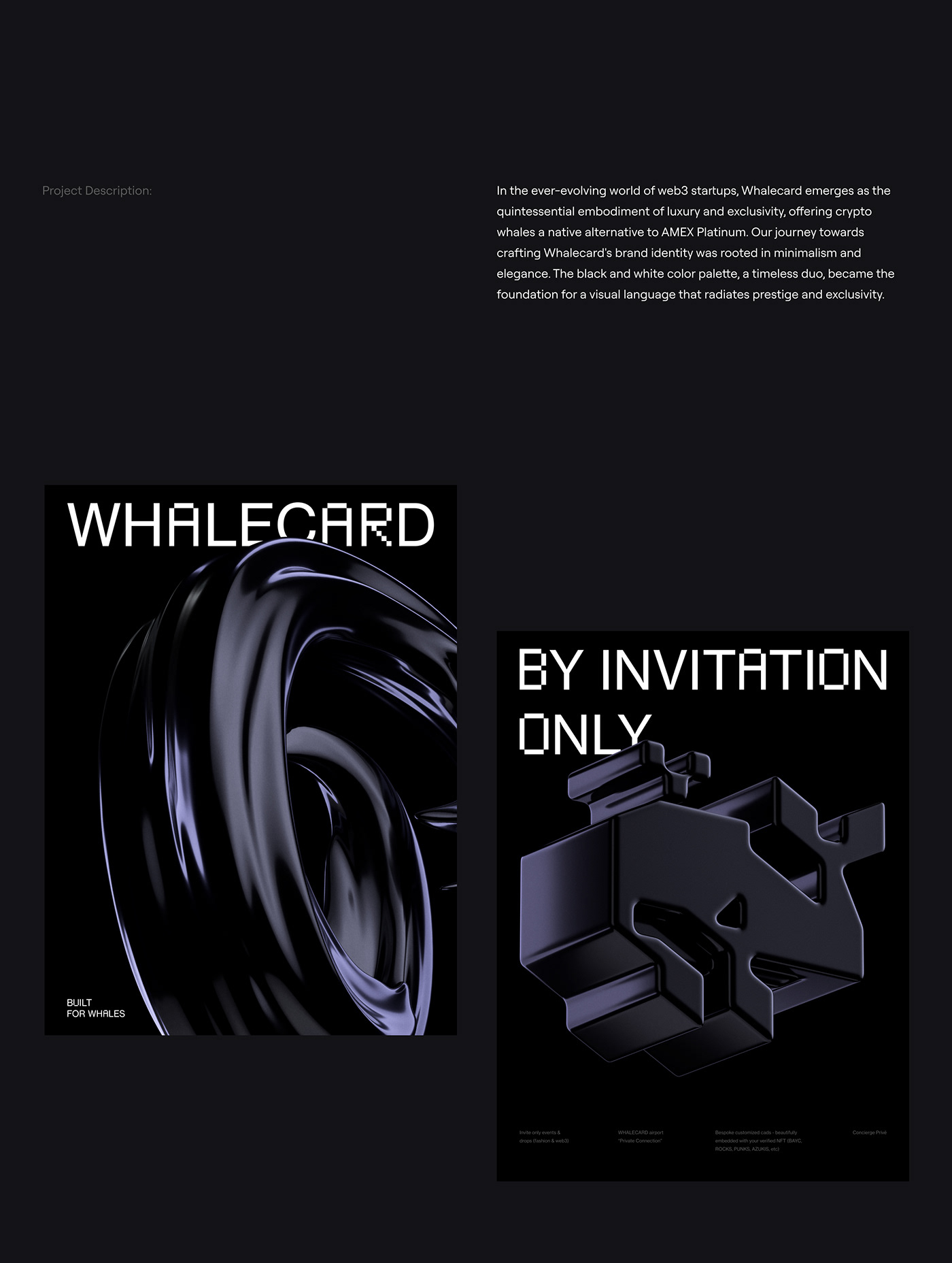 credit card web3 crypto Visa black High End premium finance Fintech Website Design