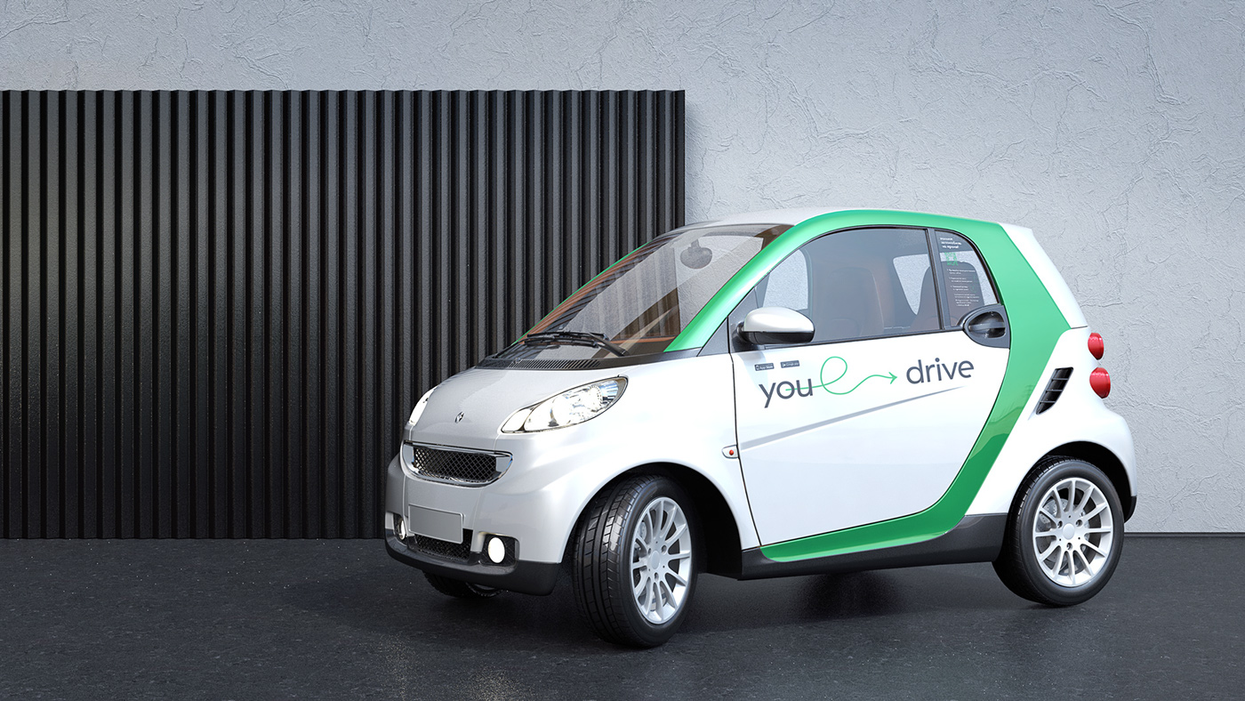 car green Smart arrow drive