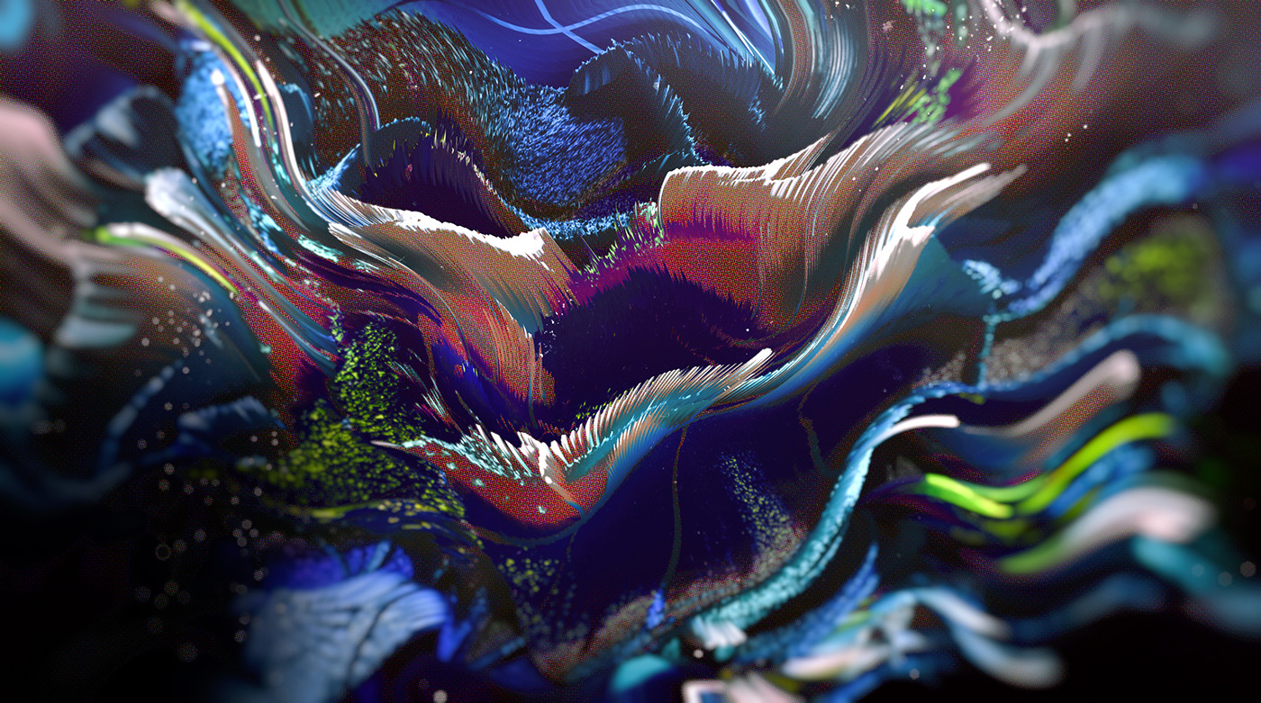 cinema 4d 3D abstract pattern fractal artwork lines generative concept digital