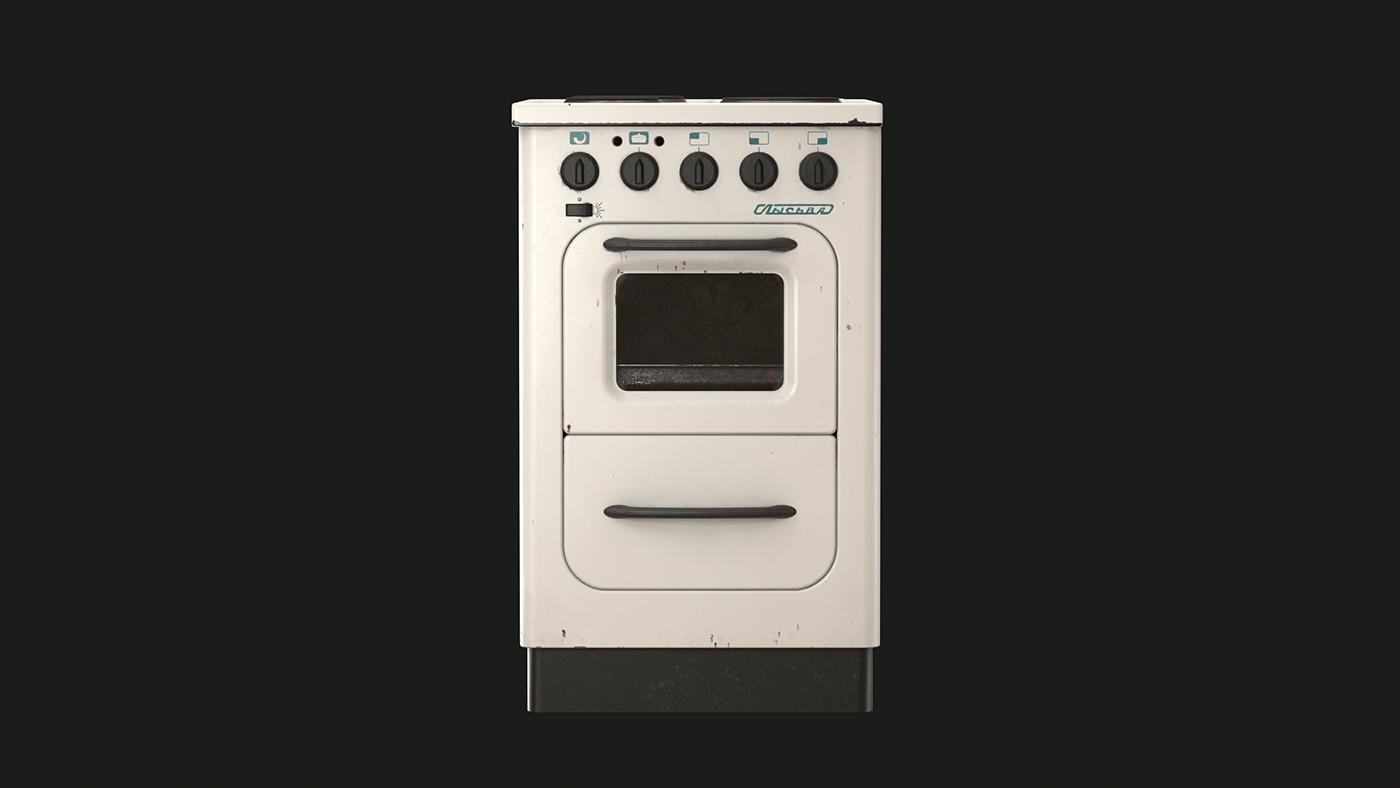 electric stove 3D blender texturing Substance Painter CG lysva