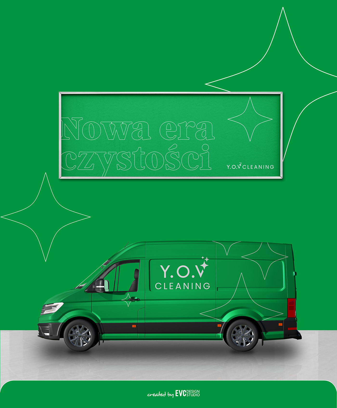 branding  cleaning evcdesignstudio fresh green logodesign minimal simple stars Website Design