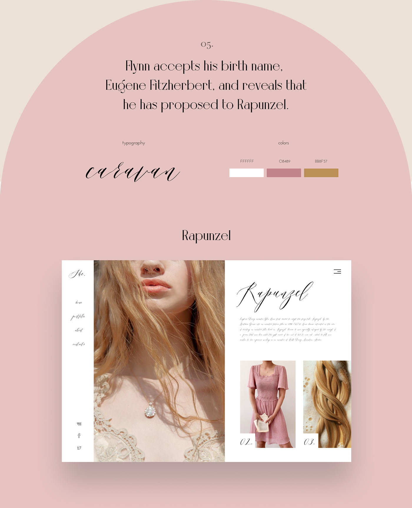 disney Fashion  Princess Style UI Web Design 