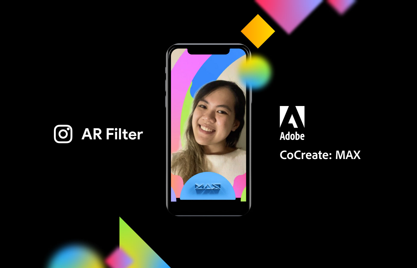 adobemax animation  augmented reality CoCreate FaceFilter filter geometric ILLUSTRATION  instagram SPARKAR