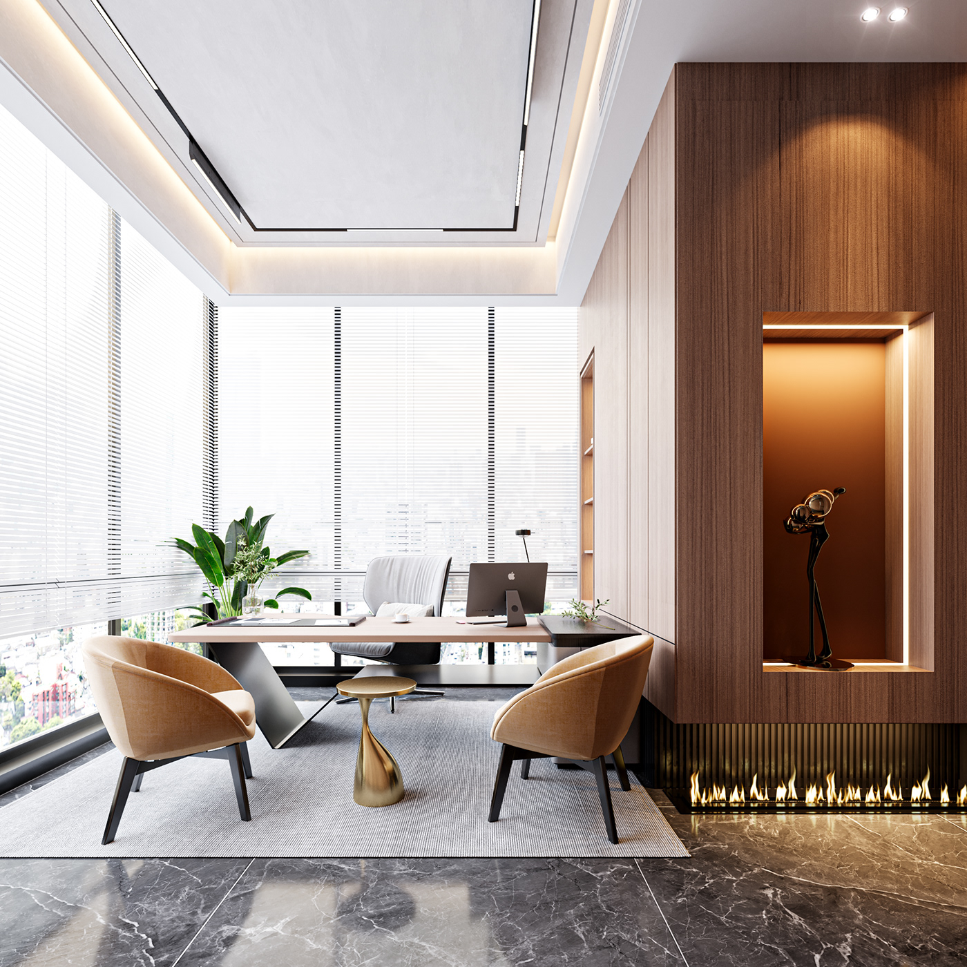 Office design interior design  modern visualization Entrance corridor reception admin elegant