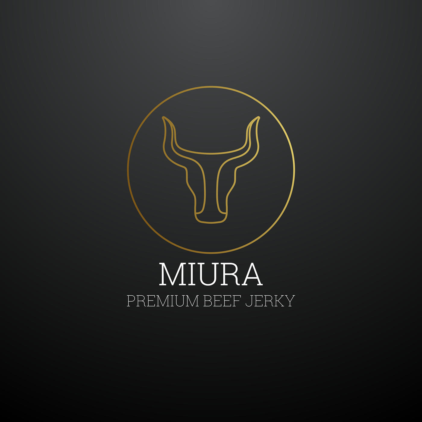 vector logo premium branding  gold bull jerky minimal