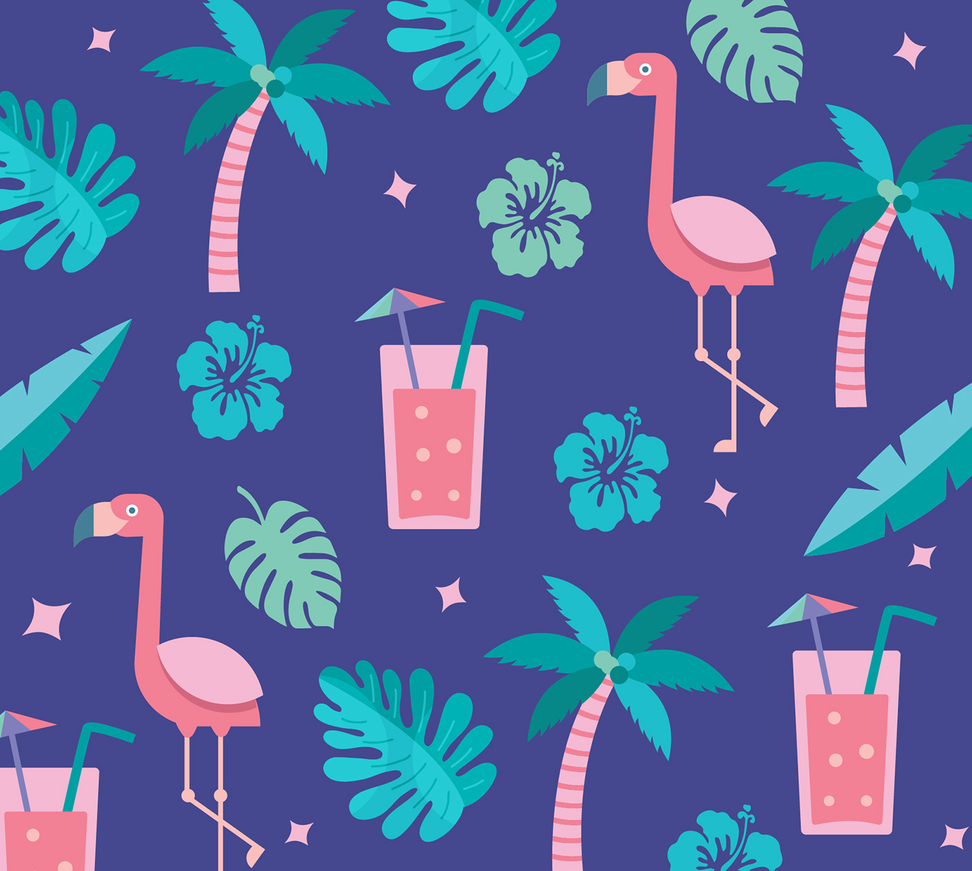 branding  ILLUSTRATION  businesscard Tropical flamingo HAWAII logo typography   graphicdesign