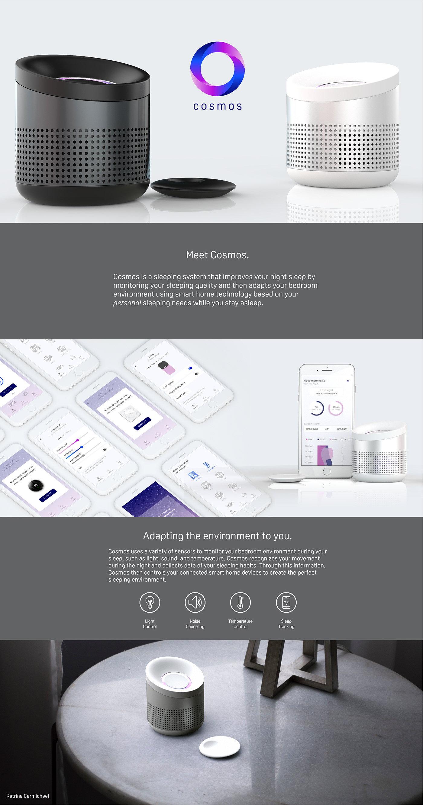 Smart Home smart device IoT keyshot sleeping device sleep product design  industrial design  speaker manufacturing