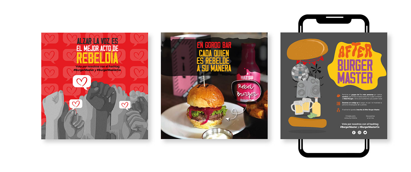burger burger master diseño gráfico Estrategia Food  marketing   promocional publicidad rebeldia redes sociales