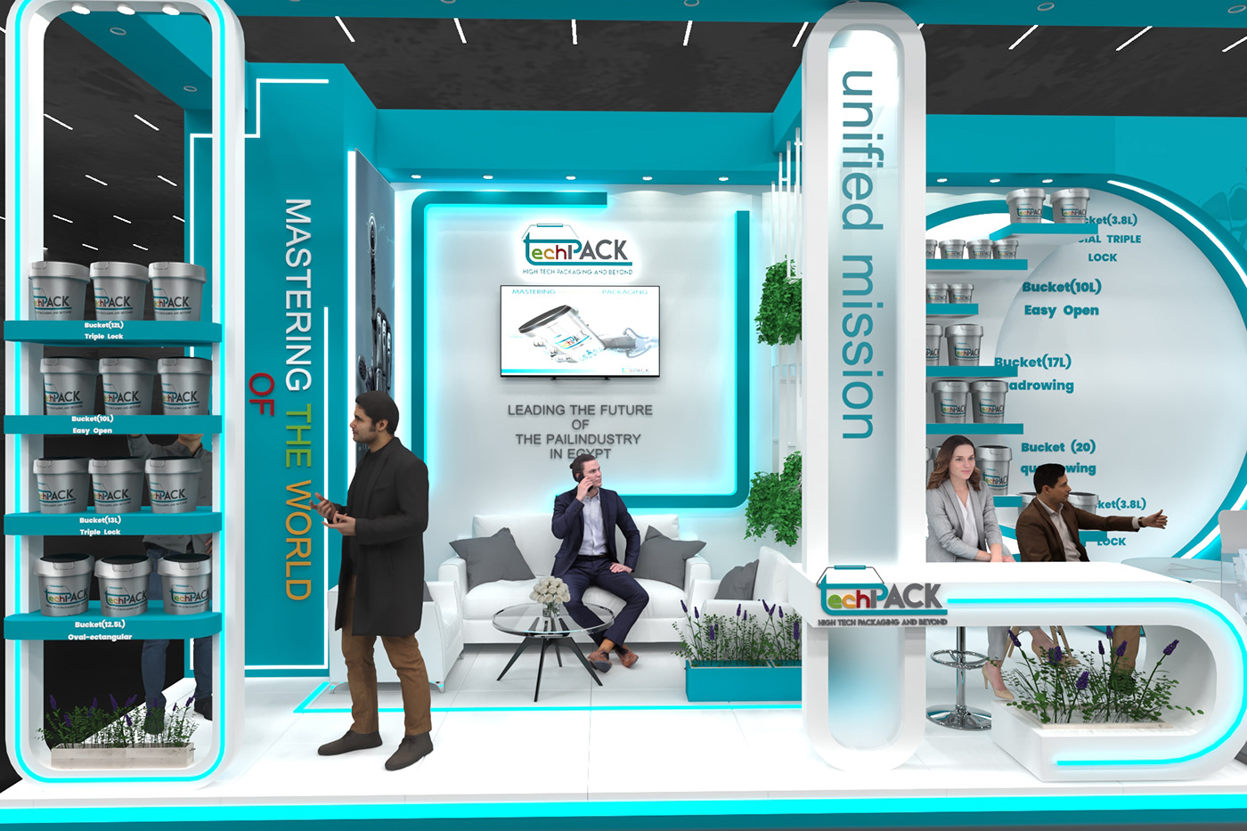 Advertising  booth Stand Exhibition  Event middle east dubai 2024design 3D vray