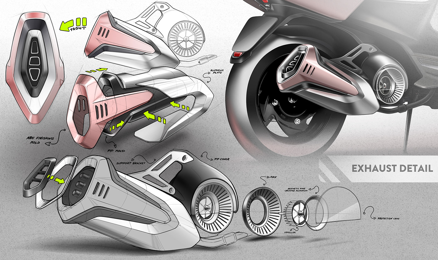 automotive   design motorcycle photoshop portfolio Render sketch sketches transportation yamaha