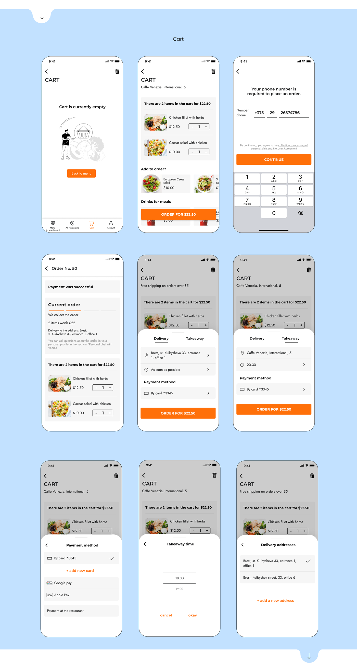 delivery Food  restaurant UI ui design UI/UX user interface ux wireframe