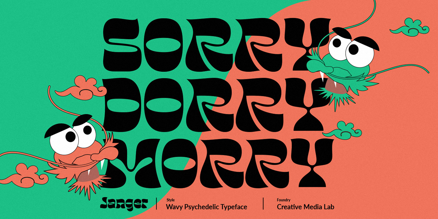 blob Digital Art  display font Fun groovy ILLUSTRATION  modern psychedelic Retro wavy font
