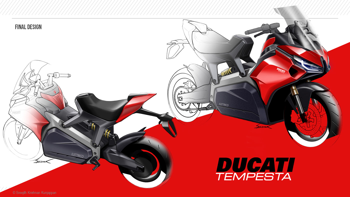 concept scooter Ducati e scooter electric Electric Scooter electric vehicle motorcycle design Scooter sports scooter superbike