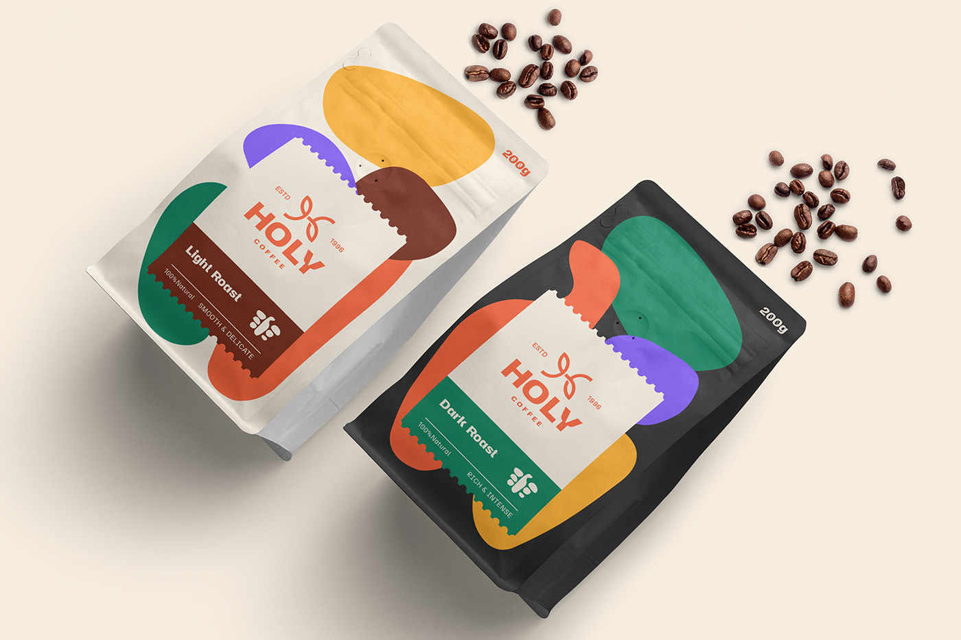 branding  Coffee coffeepackaging design holycoffee Illustrator logo Packaging vector visual identity