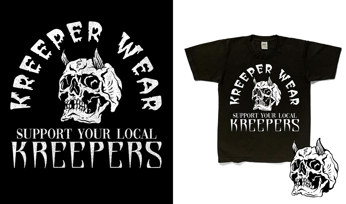 biker creepy graphic design  ILLUSTRATION  skulls t shirt design tattoo wierd