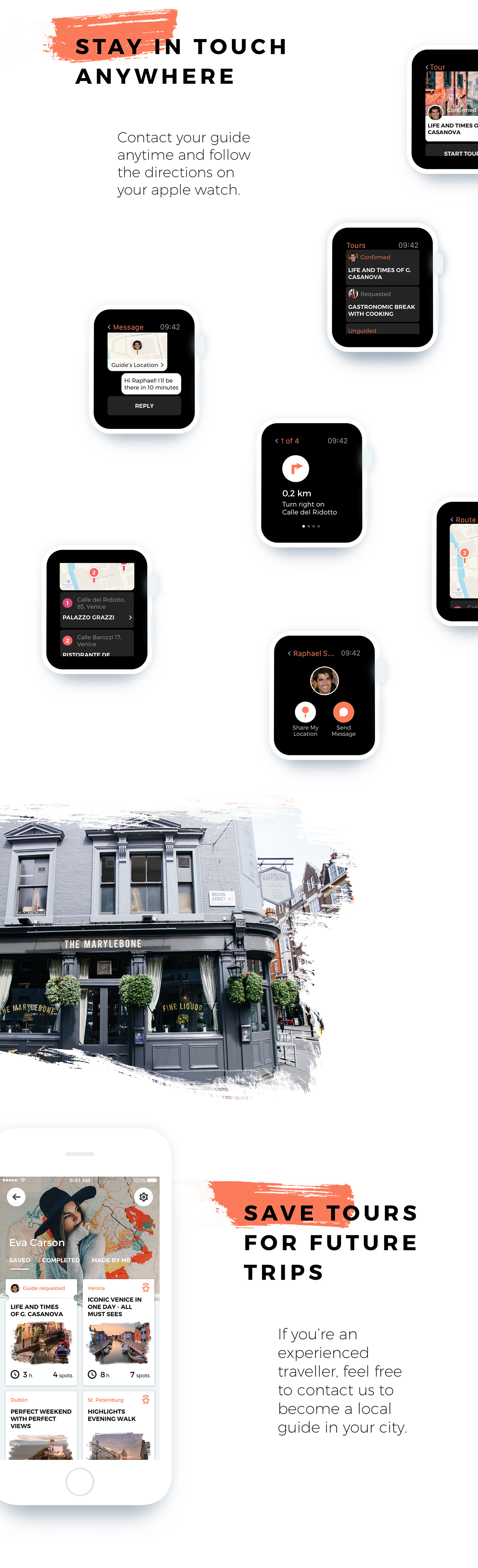 Travel ios app iphone UI ux interaction tour Guide trip Interface mobile social explore application