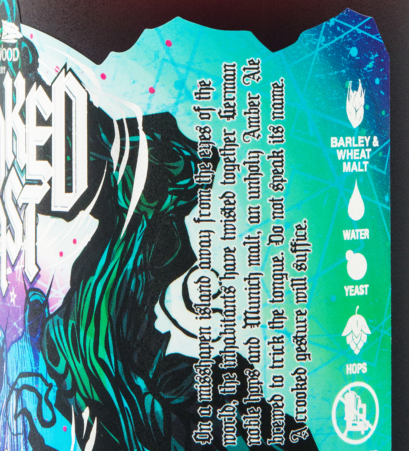 beer craftbeer altbier crooked Coast gnarly beer labels off centre asymmetrical