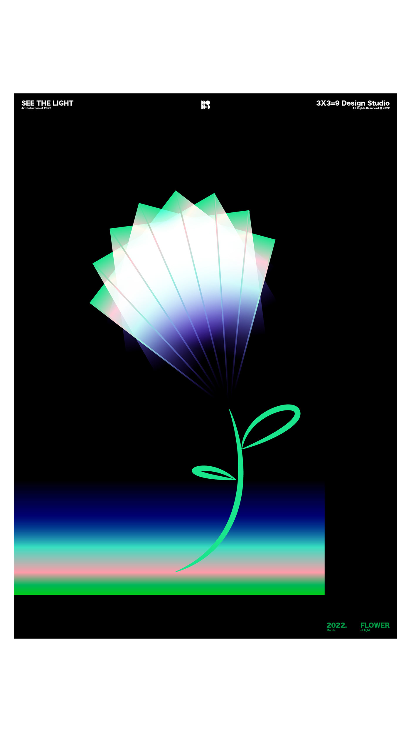 abstract art diamond  Drawing  flower geometric gradient light pattern poster