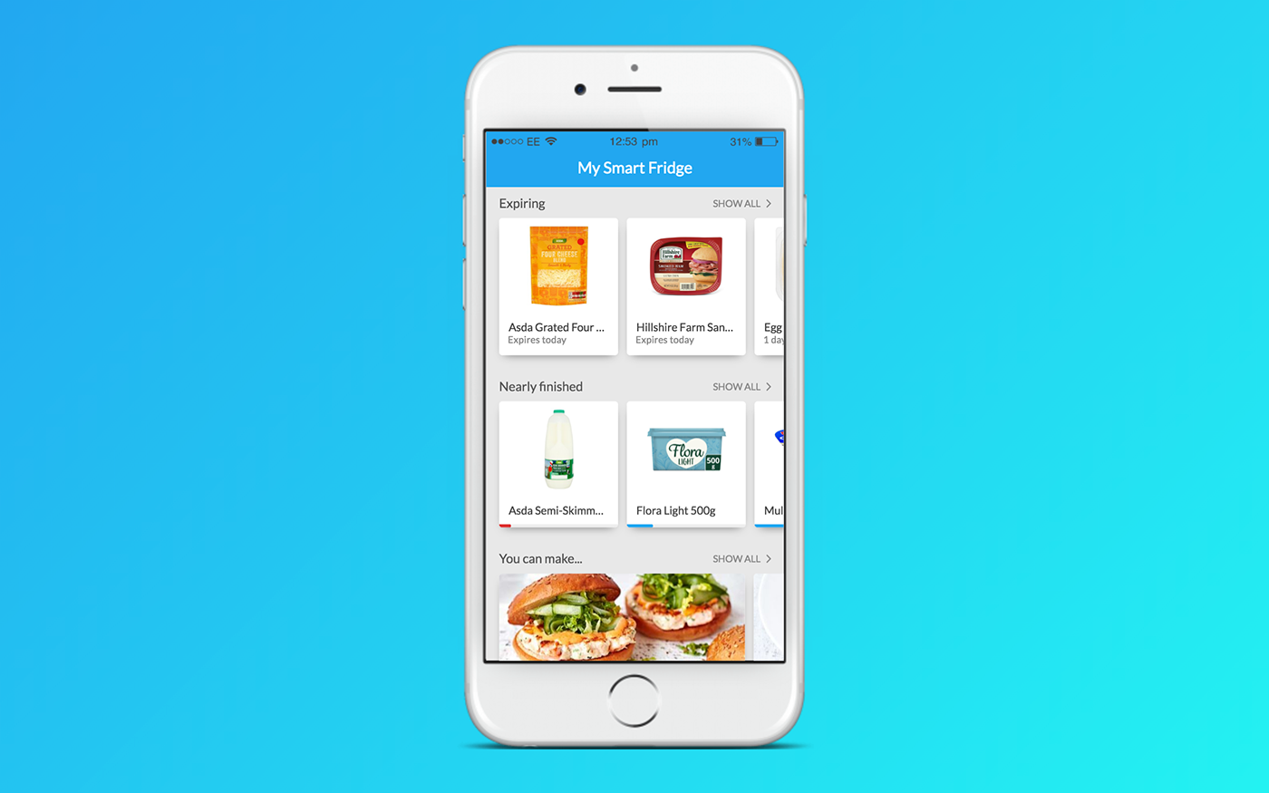 concept smart fridge Smart Home shop Food  app ios real pixels