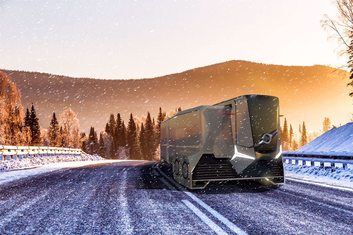 Volvo Volvo truck Truck trailer Autonomous vehicle car Autonomous container car design design