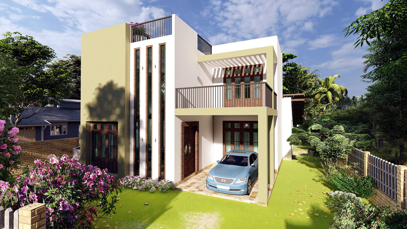 architecture visualization interior design  Render modern Sri Lankan Architecture