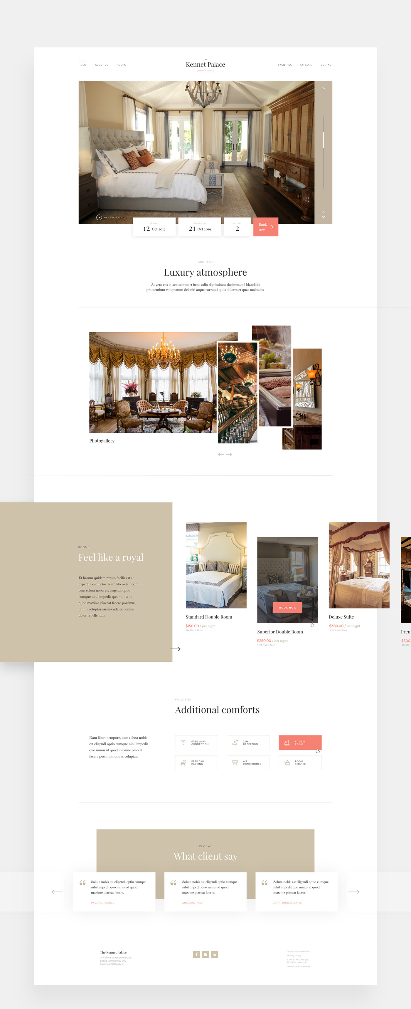 hotel booking Luxury Hotel Travel UX UI DESign webpage user experience user interface room
