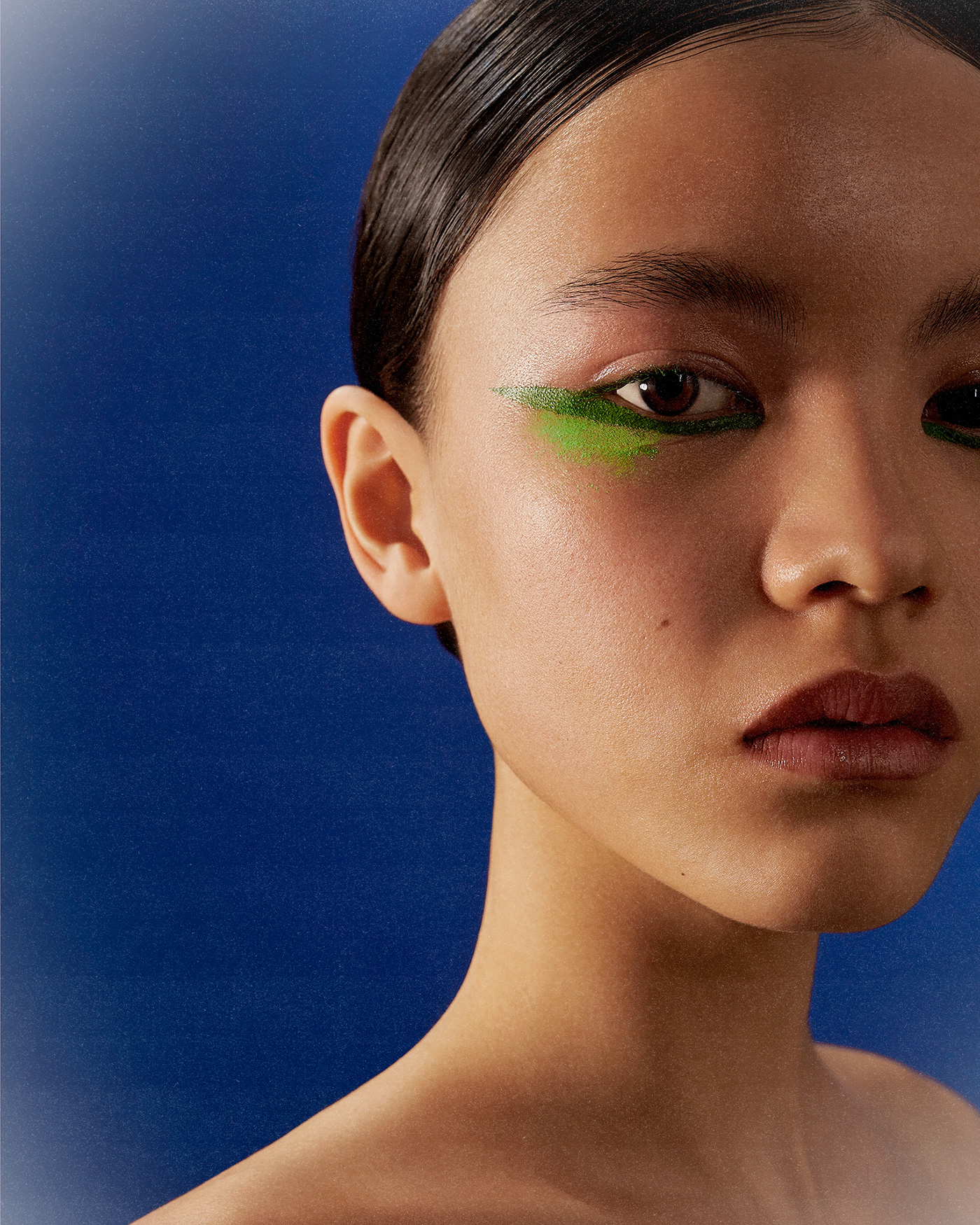 beauty editorial scanned makeup model closeup