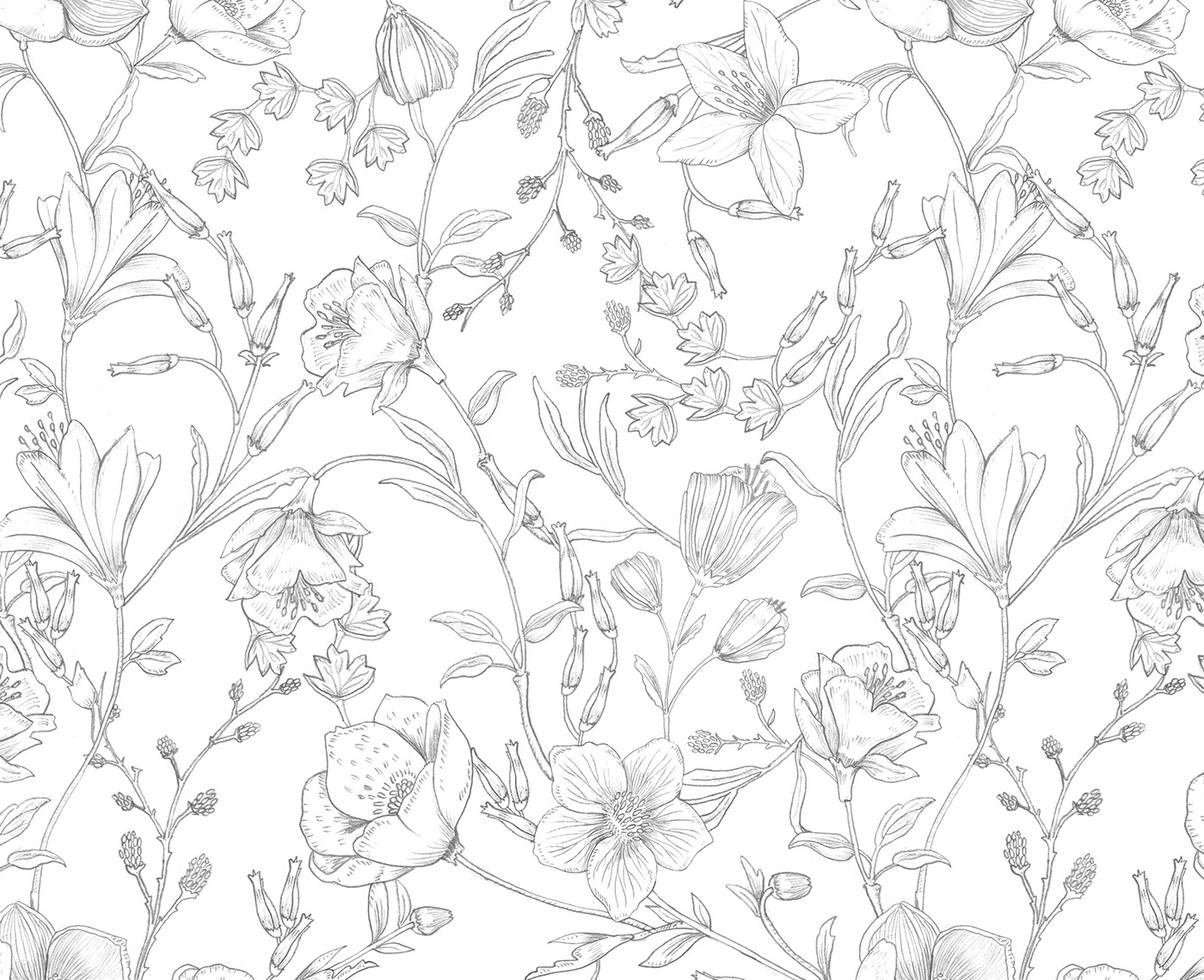 patternbank textile print pattern design  textile print desig botanical Flower composition Bouquet diseño de motivo diseño  textil ariadna uehara