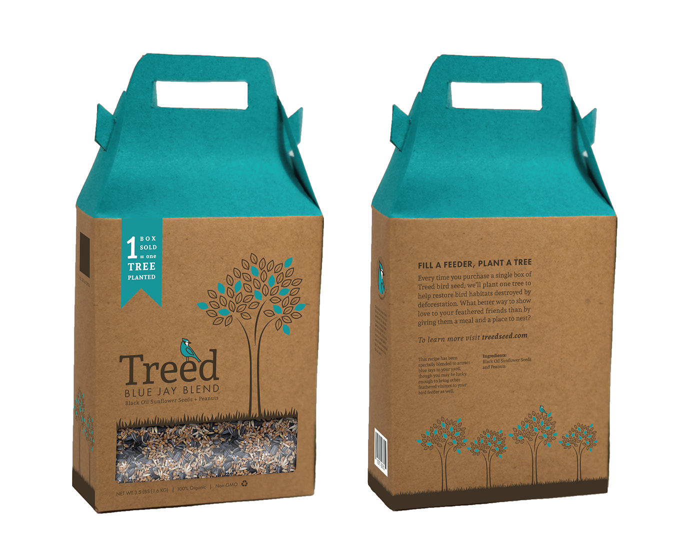 bird seed Packaging design TreeD trees cardboard