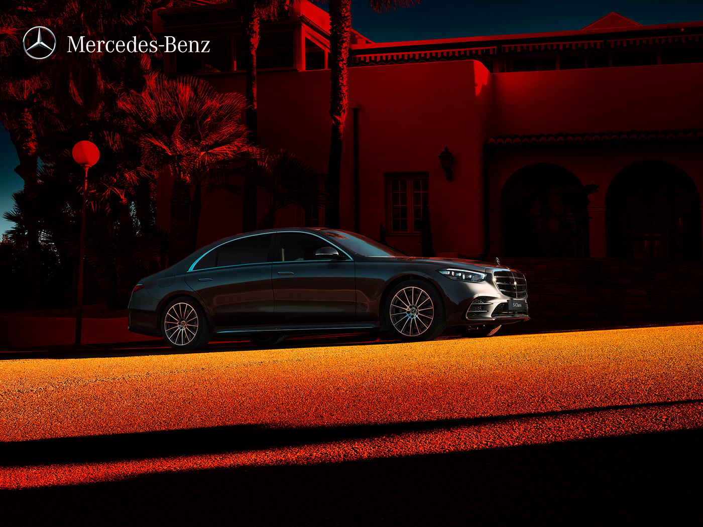 mercedes-benz S-Class colorful car artwork Photography  photographer car photography Car Photographer artwork Mercedes-Benz S-class