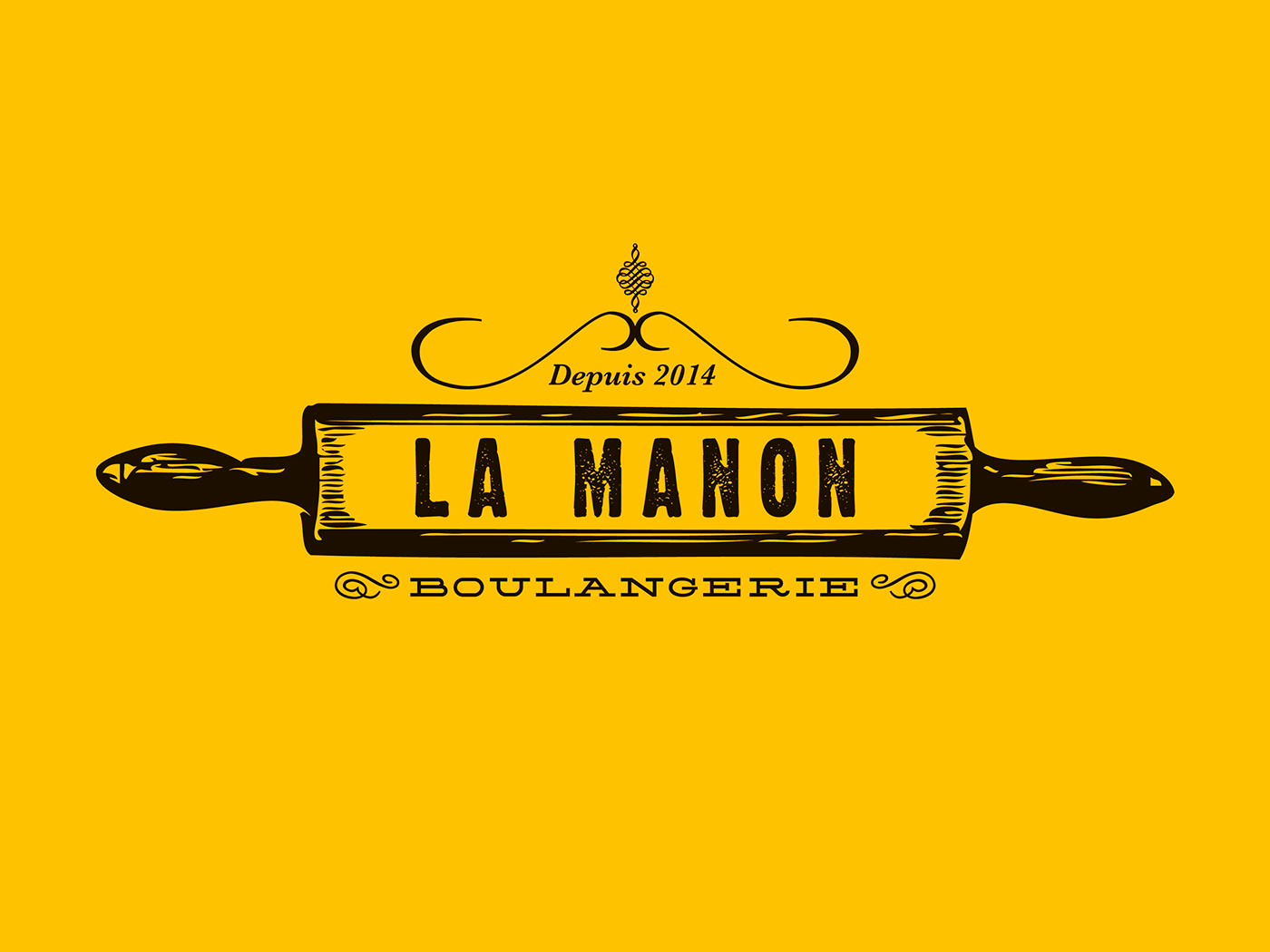bakery logo corporate image brand yellow vintage French