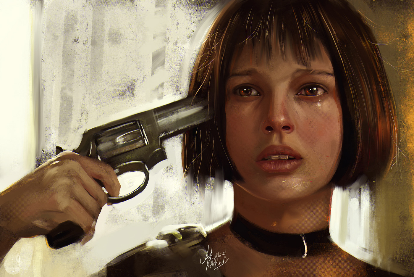 movie cover poster digitalpainting painting   Drawing  digitalart leon the professional Film   abstract mathilda