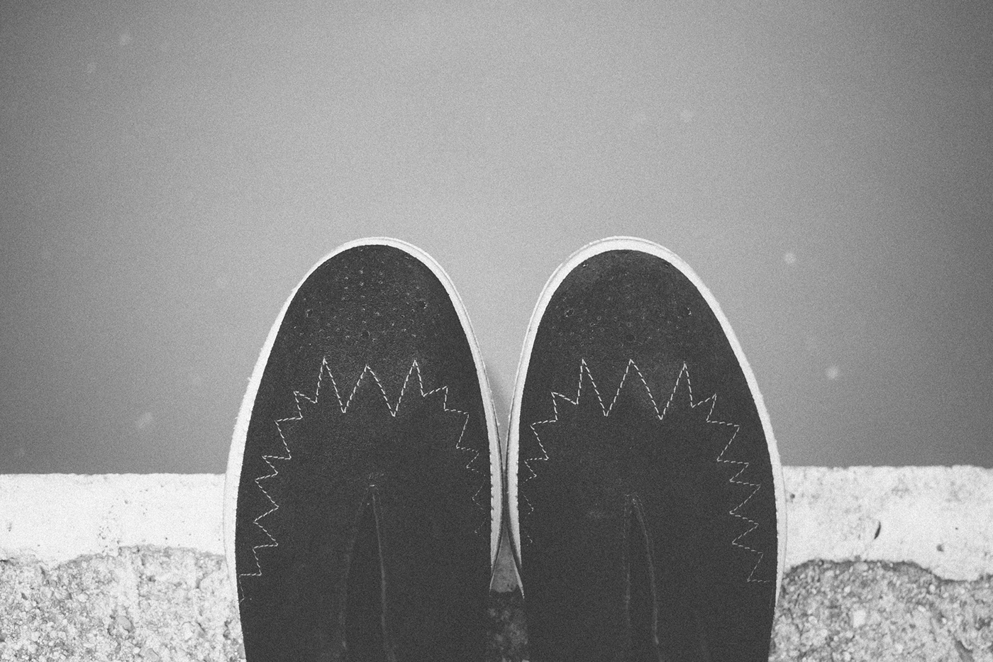 footwear photo art observation sea berlin water dark black silence shoes