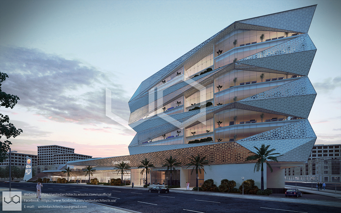 unitedarchitects ua kasrawy building library cultural exterior Qatar modern deconstruction